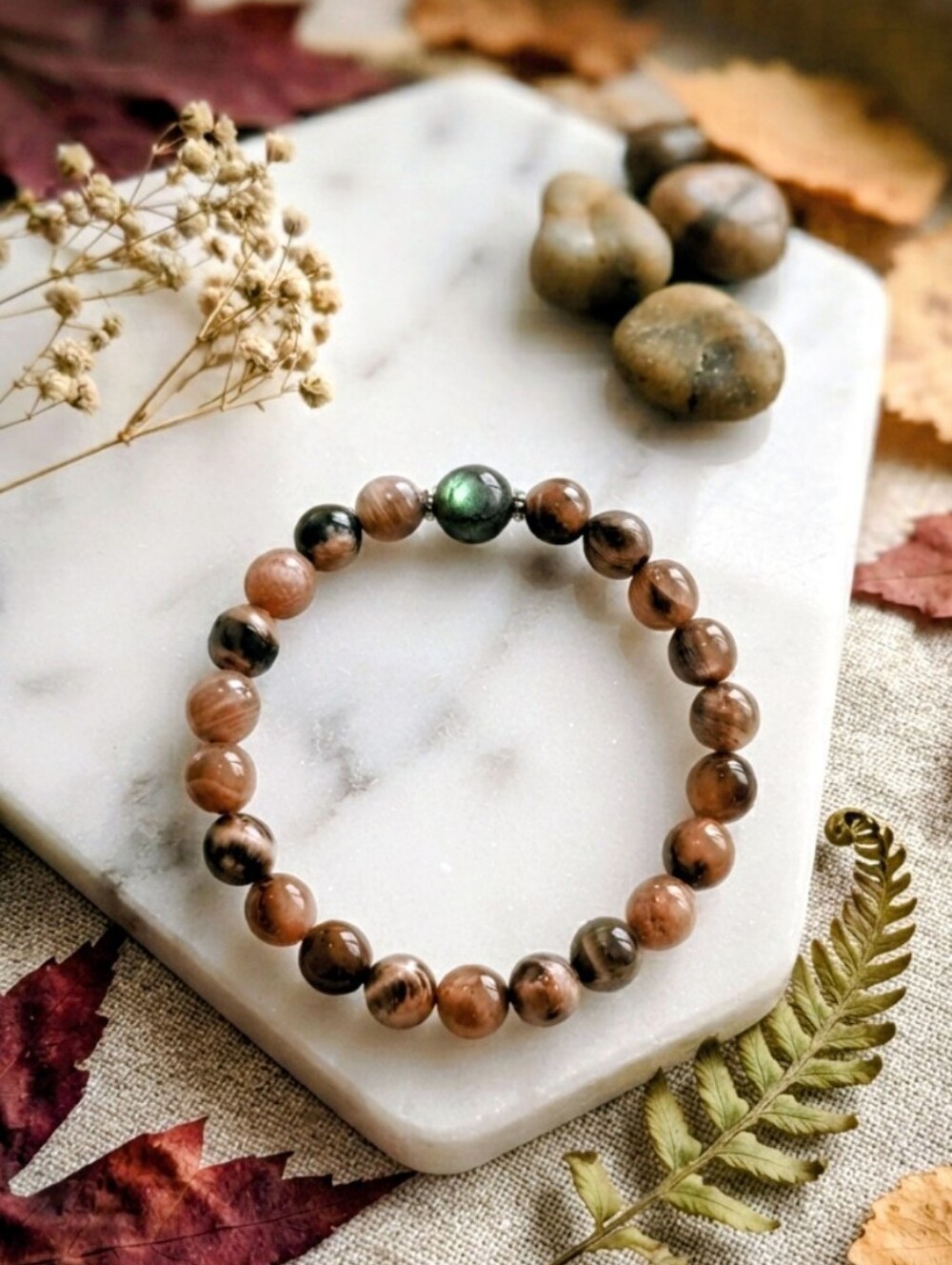 Sunstone/Flashy Labradorite Bracelet